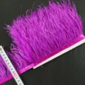 Purple ostrich feather trim fringe for DIY sewing clothing dress cuffs and craft decoration - 017 Deep Purple