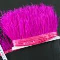 Fuchsia Ostrich Feather Trim DIY Fringe Ribbon Craft Sewing Costume Apparel Decor - Style 019 Fuchsia