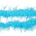 Light blue ostrich feather boa trim fluffy DIY clothing accessories collar cuffs decor - Light Lake Blue (Long Single Layer)