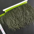 Dark green ostrich feather trim fringe tape for DIY sewing craft dress clothing 8-10cm - 031 Army Green
