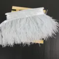 Light blue ostrich feather trim for DIY crafts, clothing decoration and handmade sewing accessories. - 032 Light Sky Blue