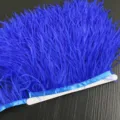 Blue ostrich feather trim DIY apparel sewing craft costume decoration fringe ribbon 1pc - 035 Royal Blue