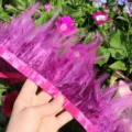 Μωβ φτερό διακόσμηση κρόσσια κορδέλα για DIY ράψιμο χειροτεχνίες κοστούμι φόρεμα διακόσμηση ρούχα - Φούξια