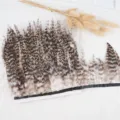 Natural feather trim fringe ribbon for DIY sewing garment accessories crafting decor 1pc - Natural Color
