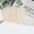 Pluma de avestruz ribete fleco cinta para vestido de novia DIY costura ropa accesorio beige claro - 71