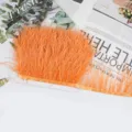 Adorno de plumas de avestruz naranja cinta 8-10cm fleco de vestido de novia DIY. - 73