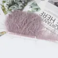 Adorno de plumas de avestruz cinta de flecos para coser vestido de novia DIY 8-10 pulgadas - 75