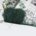 Fleco de plumas de avestruz verde oscuro con cinta para costura de vestido de novia DIY manualidades. - 76