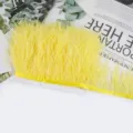 Cinta de ribete de plumas de avestruz amarillas para vestido de novia DIY costura accesorios - 78