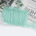 Cinta de flecos de plumas de avestruz verde menta para costura de vestido de novia DIY - 79