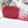 Ribete de pluma de avestruz burdeos flecos 8-10cm cinta para coser vestido de novia - 80