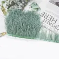 Fleco de plumas de avestruz verdes con cinta para vestido de novia costura DIY 8-10cm - 81