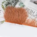 Flecos de plumas de avestruz marrones con cinta para costura de vestidos de novia DIY - 82