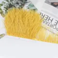 Flecos de plumas de avestruz amarillas con cinta para vestido de novia manualidades DIY - 85