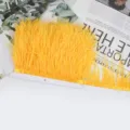 Ribete de plumas de avestruz amarillo flecos cinta DIY costura boda vestido decoración - 98