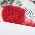 Ribete de plumas de avestruz rojas cinta de flecos para vestido de novia accesorios de costura DIY - 102