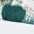 Flecos de plumas de avestruz verde oscuro con cinta para vestidos de novia manualidades DIY - 105