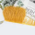 Ribete de plumas de avestruz amarillo cinta de flecos para DIY costura de ropa accesorio - 106