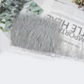 Cinta de flecos de plumas de avestruz grises DIY vestido de novia material de costura artesanal - 108