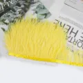 Flecos de plumas de avestruz amarillas con cinta para vestido de novia DIY costura artesania - 116