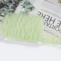 Cinta de flecos de plumas de avestruz verdes DIY vestido de novia costura accesorios - 117