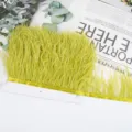 Ribete de plumas de avestruz chartreuse cinta flecos para costura de vestido de boda DIY. - 119
