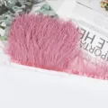 Cinta de Ribete de Pluma de Avestruz Rosa 8-10cm DIY Accesorio de Costura para Ropa - 120
