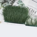 Ribete de plumas de avestruz verde oscuro cinta de flecos para costura DIY artesanía ropa - 121