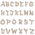 DIY Pendentifs lettres en alliage doré avec strass, 26 breloques alphabet pour colliers - Alphabet Complet (26 Lettres) / 70x40mm / Or KC