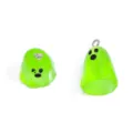 Neon green resin ghost charms DIY Halloween jewelry pendant key chain accessories set - 23x15mm / Green