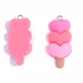 DIY resin heart lollipop charms colorful jewelry making pendants for handmade necklaces keychains - 35x15mm / Rose Red