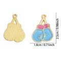 Niedlicher Boxhandschuh Emaille Anhänger aus Legierung für DIY Schmuck und Basteln. - Boxhandschuhform / 1 Stück/Packung (25x18mm) / Blau