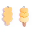 Yellow Heart Ice Cream Resin Charms DIY Pendant for Necklace Keychain Jewelry Making - 35x15mm / Yellow