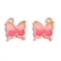 DIY Legering Vlinder Hars Hangers Verloop Glitter Sieraden Maken Accessoires - Vlinder Stijl (A10-106) / 15*13mm / Rood