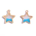DIY verloop ster emaille hanger charms voor handgemaakte sieraden ketting maken 2st - Ster Stijl (A10-105) / 19*16mm / Blauw
