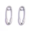 Vintage silver alloy safety pin charms for DIY handmade necklaces, bracelets and keychains - 24x8mm (0.66g) / Antique Silver