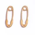 Gold safety pin charms for DIY jewelry making, metal alloy pendant for necklace bracelet. - 24x8mm (0.66g) / KC Gold