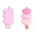 DIY resin heart lollipop charms pendant for handmade necklace keychain jewelry making accessories - 35x15mm / Pink