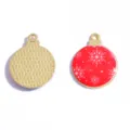 Weihnachtskugel Legierung Emaillierter Anhänger DIY Schmuck Charm für Halskette Schlüsselbund. - Stil 2 / 25x20MM