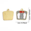 Gold and grey enamel weighing scale metal charm DIY jewelry pendant for necklace keychain. - Weight Scale Shape / 1 Piece/Pack (22x20mm) / Gray