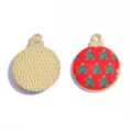 DIY Weihnachtskugel Anhänger Legierung Charm mit Baumdruck für handgemachte Halskette Schlüssel - Stil 4 / 25x20MM