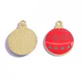 Ciondolo in lega smaltata con pallina di natalizio per collana portachiavi accessori fai. - Modello 5 / 25x20MM