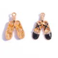 Balletspits Schoenen Legering Bedels DIY Sieraden Maken Strass Emaille Hangers Set - Balletschoenen / 25*17mm / Zwart