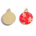 Ciondolo charm in lega smaltata con pallina di Natale accessori per gioielli fai da te - Stile 7 / 25x20MM