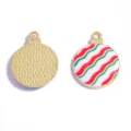 Ciondolo in metallo smaltato palla di natale lega fai da te per collana portachiavi - Stile 8 / 25x20MM