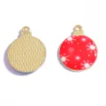DIY ciondoli in lega di smalto con pallina di Natale per collane e portachiavi fatti - Stile 9 / 25x20MM