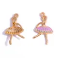 Ballerina legering hanger strass oliedruppel DIY sieraden voor handgemaakte ketting. - Ballet Meisje / 30*17mm / Paars
