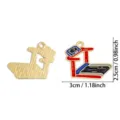 DIY Fitness Laufband Emaillierter Metall Anhänger für handgefertigte Halskette Schmuck Zubehör - Laufband Form / 1 Stück/Packung (25x30mm) / Rot