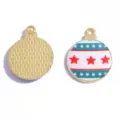 Ciondolo in metallo smaltato palla di Natale accessori per gioielli fai da te collana - Stile 12 / 25x20MM