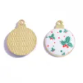 Ciondolo palla di Natale smalto fai da te gioielli accessorio portachiavi in lega - Stile 13 / 25x20MM